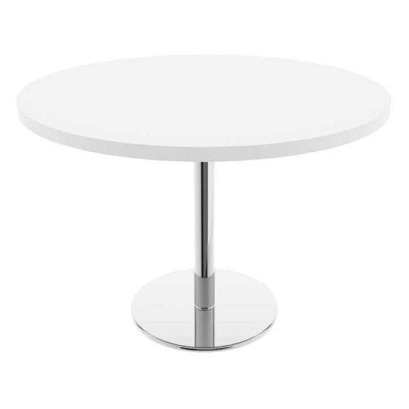 Stół kuchenny Biały z Chromowaną nogą fi 80cm