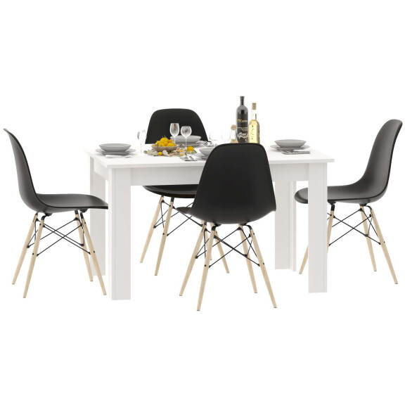 Stół kuchenny 120x80 Biały + 4 krzesła Skandynawskie Milano Czarne