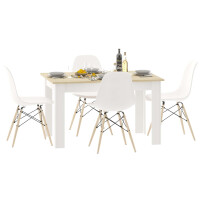 Stół kuchenny 120x80 Biały + Blat DS + 4 krzesła Skandynawskie Milano Białe