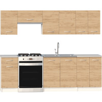 Zestaw mebli kuchennych 240cm Toronto Craft złoty