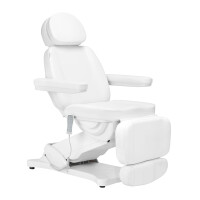 Elektryczny fotel kosmetyczny SILLON CLASSIC 3 silniki z podgrzewaniem second edition biały