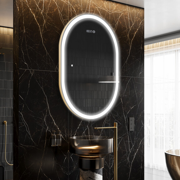 Badrumsspegel med LED-belysning Spegel L230