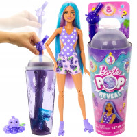 BARBIE POP REVEAL LALKA OWOCOWY SOK WINOGRONO 8 NIESPODZIANEK ZESTAW KUBEK