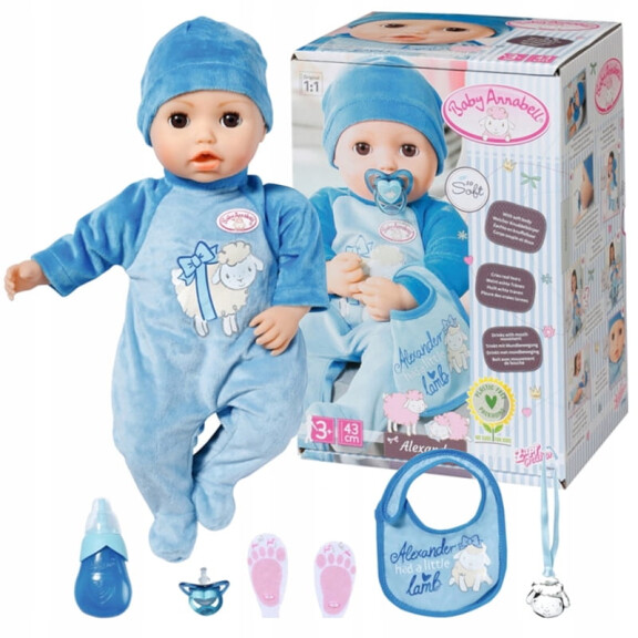 BABY ANNABELL BOY ALEXANDER INTERAKTYWNA LALKA FUNKCYJNA CHŁOPIEC 43 CM 3+