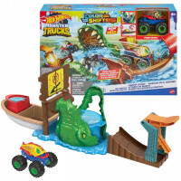 HOT WHEELS MONSTER TRUCKS KROKODYL POTĘŻNE SZCZĘKI COLOR SHIFTERS +AUTKO