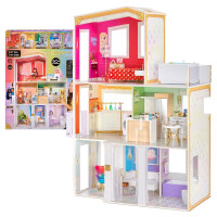 RAINBOW HIGH 3 PIĘTROWY DREWNIANY DOMEK DLA LALEK