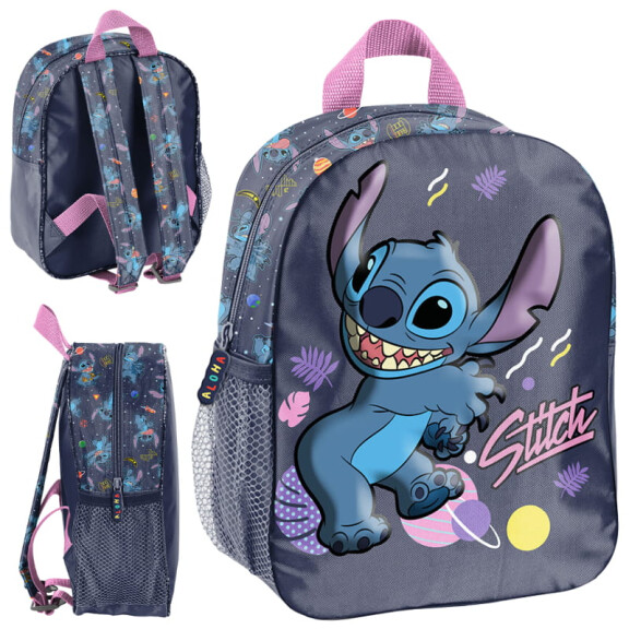 Paso Mały Plecak Przedszkolny Disney Stitch Jednokomorowy Granatowy Nadruk 3D