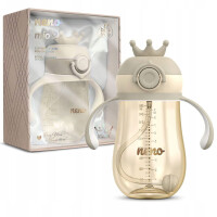 Neno Mio 2 Brown Bidon Ze Słomką Dla Dzieci Do Nauki Samodzielnego Picia 280 ml 12m+
