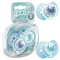 LOVI Dynamiczny Smoczek Silikonowy Uspokajający Tie Dye Blue 0-3m 2 szt.