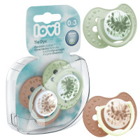 LOVI Dynamiczny Smoczek Silikonowy Uspokajający Tie Dye Green 0-3m 2 szt.