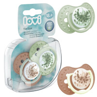 LOVI Dynamiczny Smoczek Silikonowy Uspokajający Tie Dye Green 18m+ 2 szt.