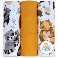 Ega Kids Zestaw Pieluszki Muślinowe Wzorzyste 3 szt. 60x80 cm