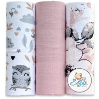Ega Kids Zestaw Pieluszki Muślinowe Wzorzyste 3 szt. 60x80 cm