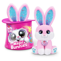 Zuru Pets Alive Magic Bunny Interaktywny Magiczny Królik Maskotka W Kapeluszu + Różdżka Różowy