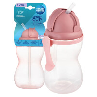 Canpol Babies Bidon Kubek Ze Składaną Rurką Silikonową 370ml Różowy