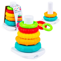 Dumel Tuli Fun Piramidka Sensoryczna Kolorowe Obręcze Układanka 6m+
