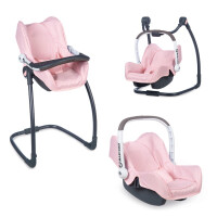 OUTLET! Smoby Maxi Cosi & Quinny Krzesełko Do Karmienia Dla Lalek 3w1 Nosidełko Bujak Różowy
