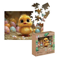 Milliwood Drewniane Puzzle Wielkanocny Kurczaczek Układanka Na Wielkanoc 50 el. Nieregularne Kształty
