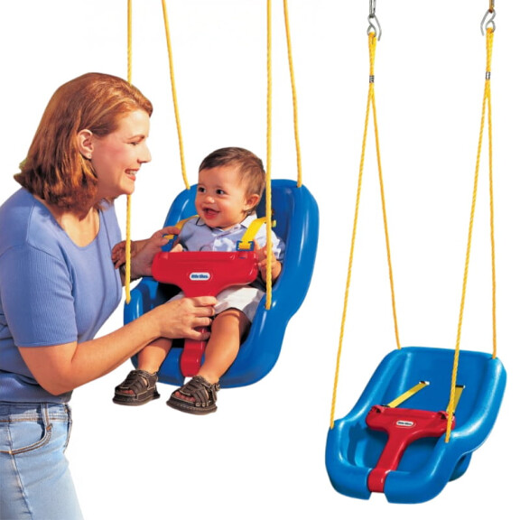 Little Tikes Głęboka Huśtawka 2w1 Kubełkowa Bezpieczna Niebieska Rośnie Z Dzieckiem 9m+