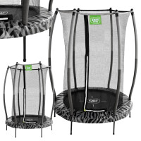 Exit Toys Trampolina Tiggy Junior 140cm Z Siatką Zabezpieczającą Czarno-Szara