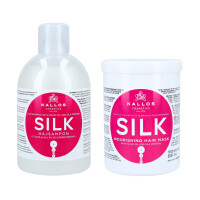 KALLOS KJMN Silk zestaw do włosów zniszczonych szampon 1000ml + maska 1000ml