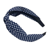 Opaska do włosów turban w grochy