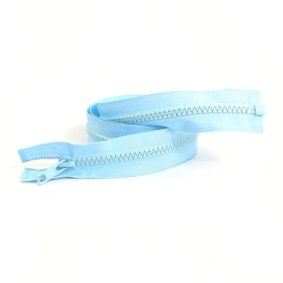 Zamek kostkowy 5 mm / 80 cm kolor błękitny