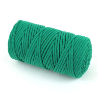 Sznurek bawełniany 5 mm pleciony zielony - motek 100 m