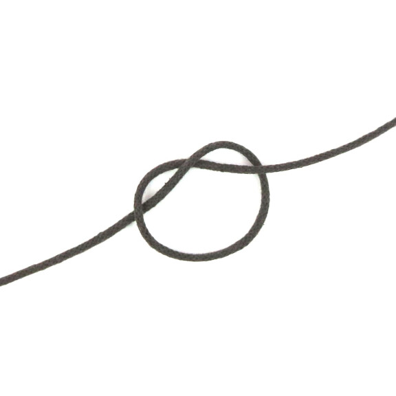 Sznurek bawełniany 3 mm pleciony brązowy ciemny