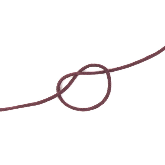 Sznurek bawełniany 3 mm pleciony burgund