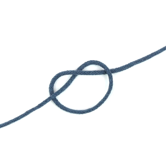 Sznurek bawełniany 3 mm pleciony jeansowy