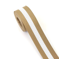 Taśma nośna 38 mm pasy karmelowo-białe
