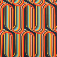 TKANINA WODOODPORNA OXFORD Tęcza 3D retro