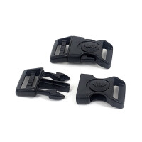 Klamra 25 mm z regulatorem (wygięta) czarna z blokadą
