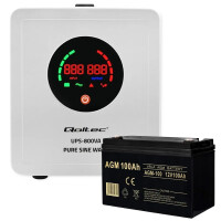 Zasilacz Awaryjny UPS Qoltec 800VA 560W AVR SF Akumulator AGM 100Ah VRLA