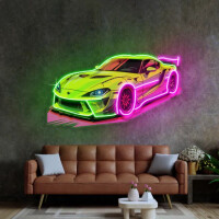 Zielone auto sportowe NEON