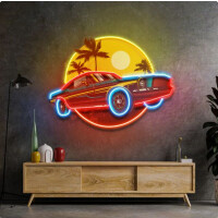Tropikalny vintage samochód NEON