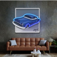 Niebieski Klasyczne auto NEON