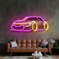 szaro-różowe auto sportowe NEON
