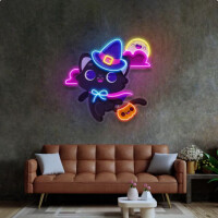 Kotek Halloween NEON