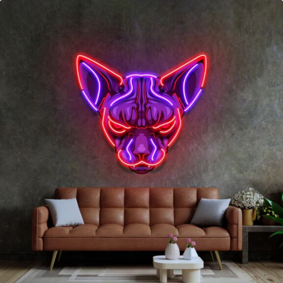 Kot sfinks NEON