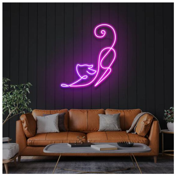 Rozciągający się kot NEON