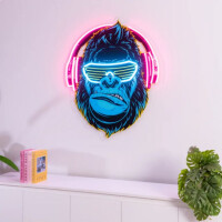Goryl w słuchawkach NEON
