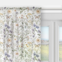 Firana FLORAL wzór F44 | kwiatki i motyle