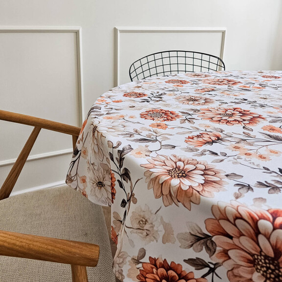 Obrus okrągły FLORAL wzór F43 | dalie