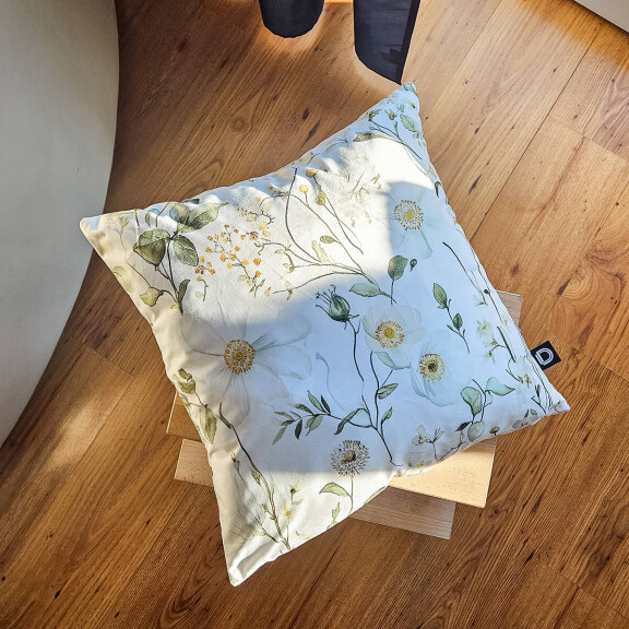 Poduszka dekoracyjna FLORAL wzór F42 | białe kwiatki