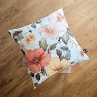 Poduszka dekoracyjna FLORAL wzór F45 | kwiaty w sepii