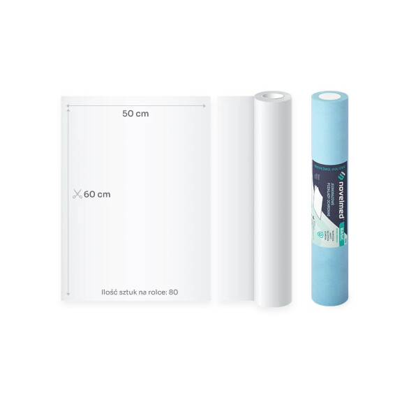 NOVELMED Unterlage 2x Seidenpapier 1x Folie 60cm x 50m blau