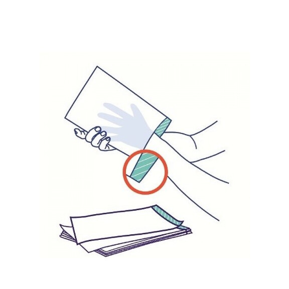 Waschlappen/Handschuhe mit Folie 50 Stück REF 8702