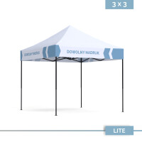 Namiot reklamowy DIGITENT Lite Plus 3×3 m, nadruk na falbanach, 20 kolorów tkanin